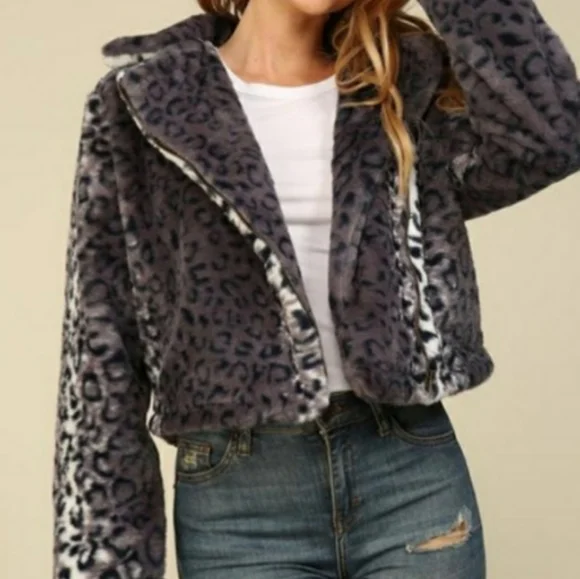 LS LeopardPrint Faux-FurCoat Black - Picture 8 of 16